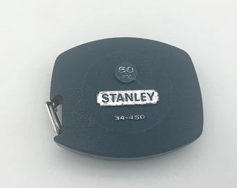 Stanley 34-450 Vintage 50 Ft Ręczna taśma miernicza z korbą, zabezpieczona Mylarem, wyprodukowana w USA