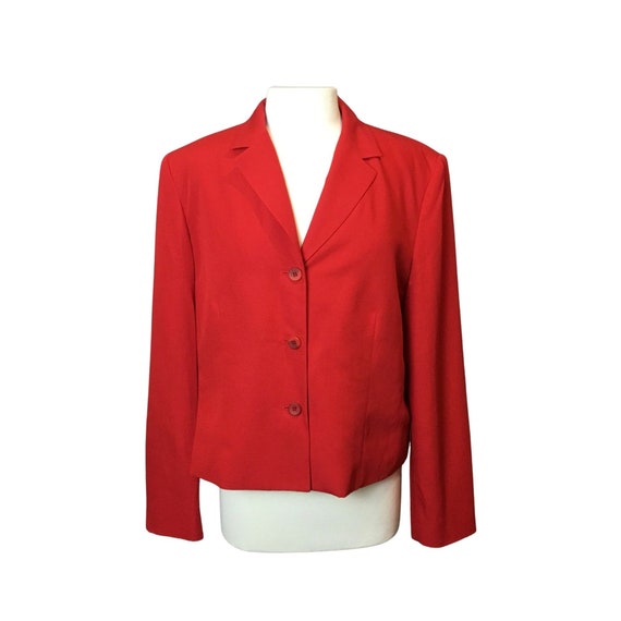 VINTAGE Orvis Ladies Red Long Sleeve Linen Blend … - image 1