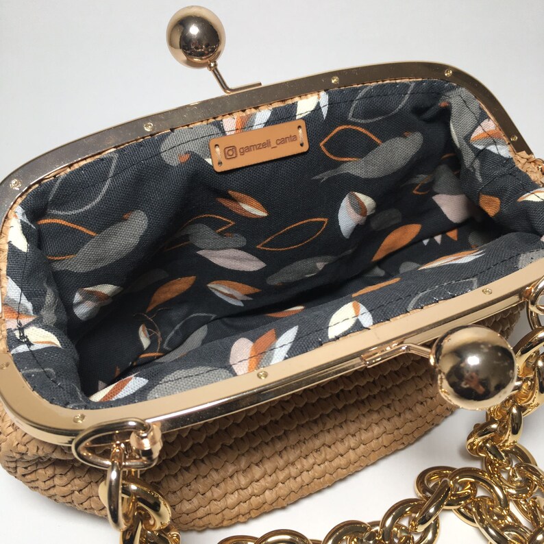Dahlia Handbag Gold Raffia main image 0
