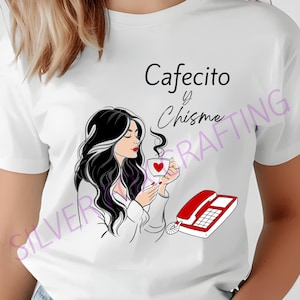 CAFECITO Y CHISME PNG file, Spanish, coffee