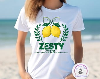 LEMON Zesty Club Unisex Softstyle T-Shirt, Cute TRENDY Lemon Tee, Summer Fashion, Fun Graphic Shirt, Gift for Friends, Casual Wear