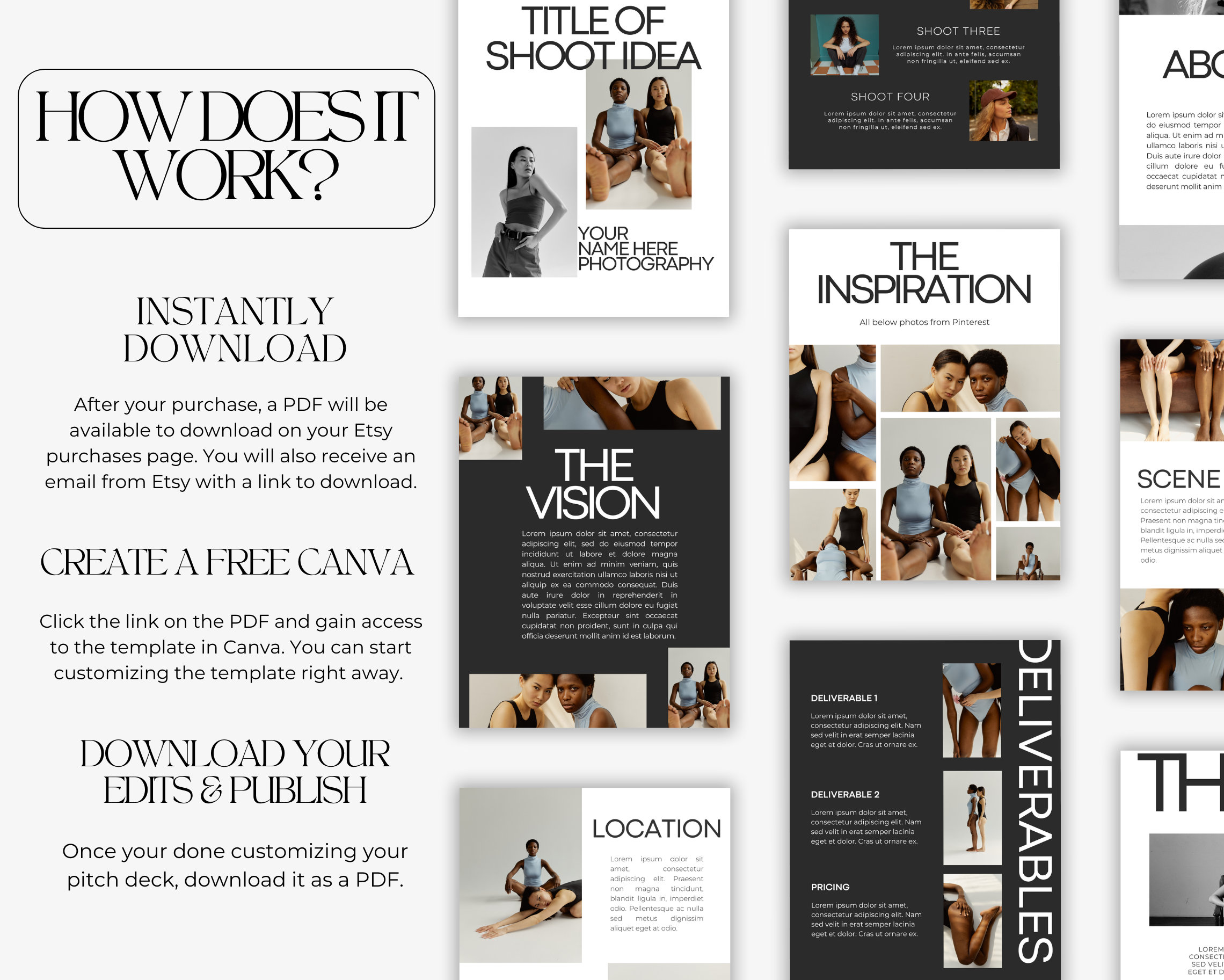 Photography Pitch Deck Template | Modern, Clean Design (canva) - Etsy