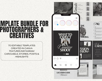 Paquete de plantillas de Instagram para fotografía / Redes sociales de Canva (descarga digital)
