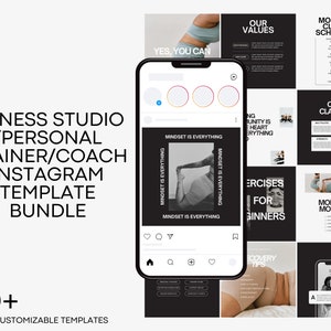Fitness/Personal trainer Instagram Template Bundle | Fitness Coach | Fitness Studio | Instagram Reels + Stories | Social Media Bundle