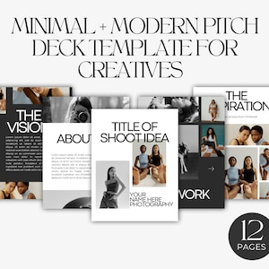 Pitch Deck Template for Photographers | Modern + Clean Pitch Deck | Creatives & Entrepreneurs | Pitch Proposal Template |Editable Pitch Deck