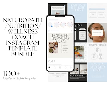 Wellness Coach Instagram Vorlage | Canva Naturopath Ernährung Posts