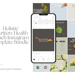 Holistic Nutritionist | Health Coach Instagram Template Bundle | Health and Wellness Templates | Dietician | Canva Templates
