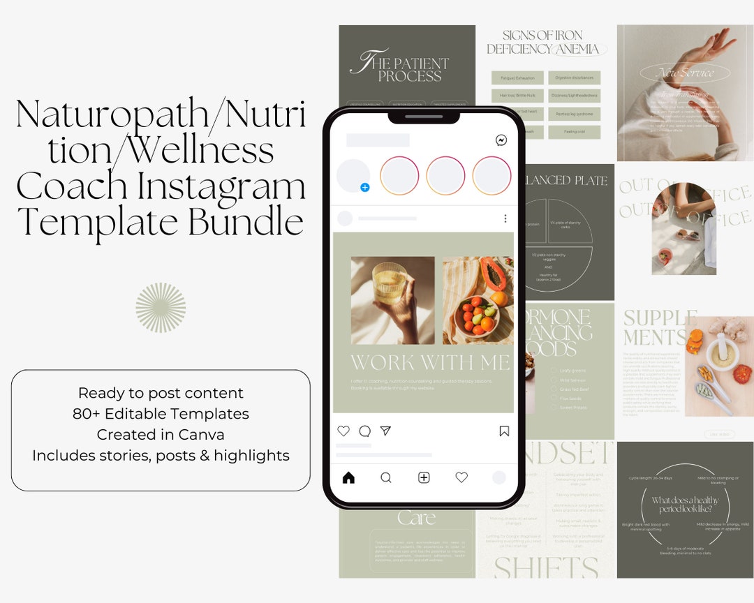 Wellness Coach Instagram Templates, Health & Nutrition (canva) - Etsy