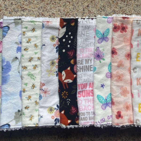 Handmade Burp Cloths - Burp Rag - Spit Rag - Baby Shower Gift - Baby - Toddler - Girl - Boy