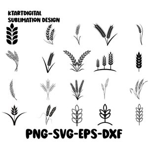 Wheat Svg, Grain Svg, Wheat Silhouette, Grain dxf, Cricut, Wheat Vector Eps Png