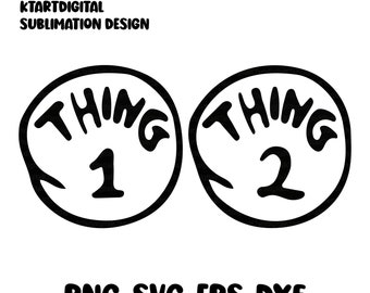 Thing 1 and Thing 2 Layered Svg Png
