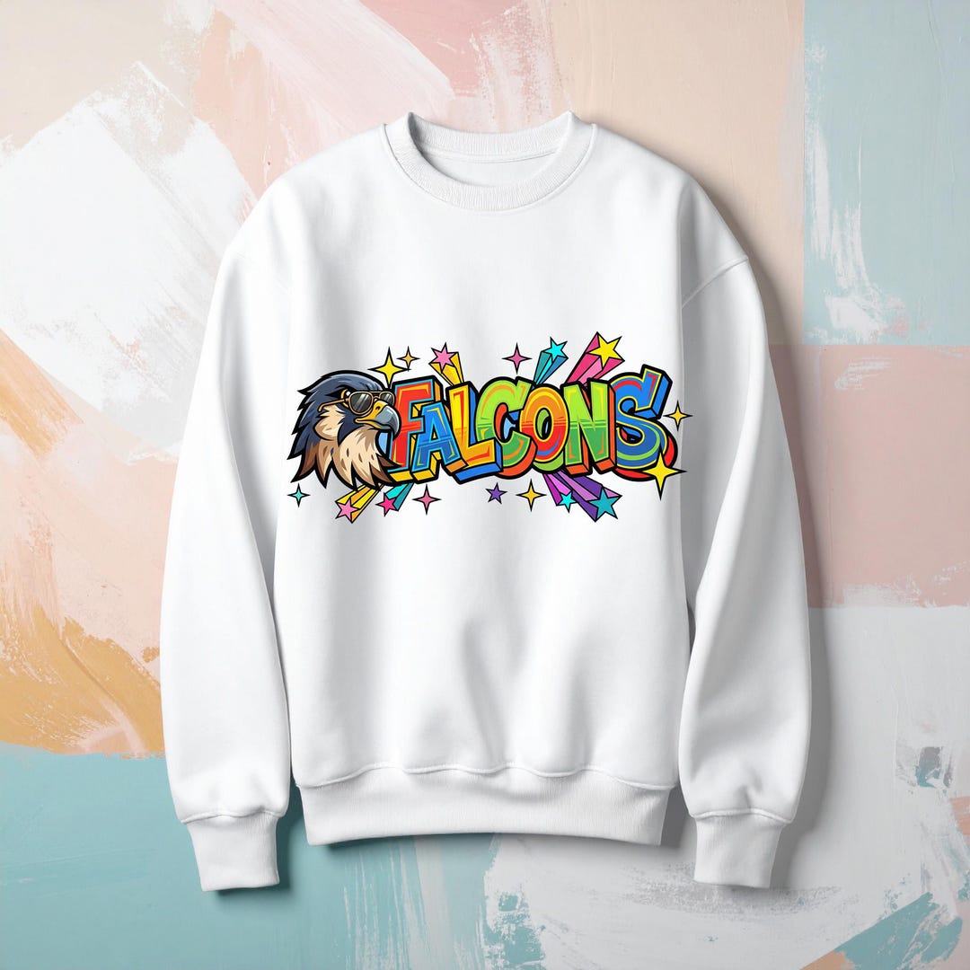Falcons Mascot PNG | Retro School Spirit Graphics | Sublimation Design ...