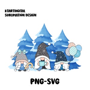 Snowman Gnomes Sublimation Designs Png, Winter Gnome Cartoon Character Svg, Hello Winter Svg Png, Tea Towel Halloween Svg