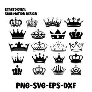Royal Crown Svg File, King Crown Svg, Queen Crown Svg, Princess Tiara Svg, File For Cricut, For Silhouette, Cut File, Dxf, Png, Svg