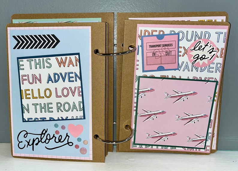Adventure Premade Chipboard SCRAPBOOK Album - Travel Adventure - Etsy