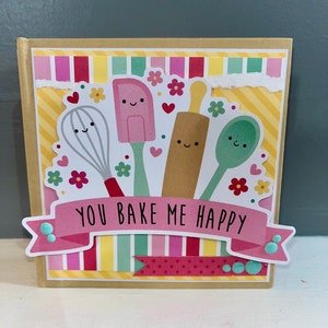 Baking Chef Premade Chipboard Scrapbook Album - You Bake Me Happy
