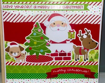 Álbum de recortes de cartón Feliz Navidad: un recuerdo navideño hecho a mano