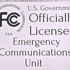 Ham Radio Placard, Amateur Radio Card for lockdowns and road blocks for your car dash. (LARGE THICK STOCK) with Free Shipping