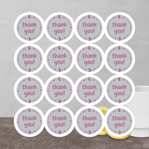 Celestial Pink thank you stickers for Baby Shower