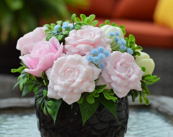 Soap Flower bouquet handmade decorative