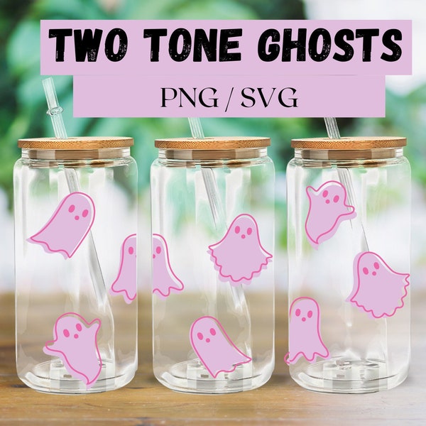Ghost Libbey glass wrap two tone ghost SVG ghost outline libbey glass PNG