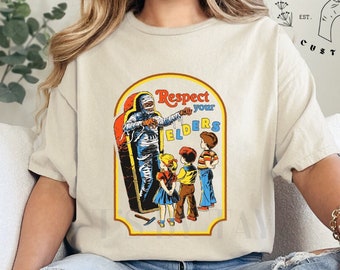 Retro t-shirt, retro grafisk t-shirt, Respektera dina äldre t-shirt, vintage t-shirt, retro t-shirt, rolig t-shirt, vintage retro t-shirt