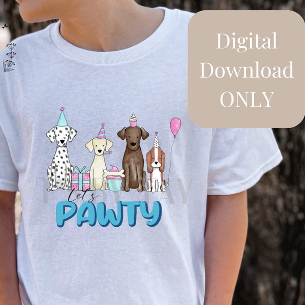 Let's Pawty PNG digital download