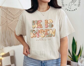 Camisa Ele ressuscitou, camisa de Páscoa, camiseta de Páscoa, camisa cristã, presentes para ela, presentes para professores de escola dominical