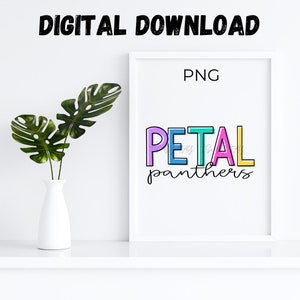 Petal Panther PNG sublimation design spirit shirt