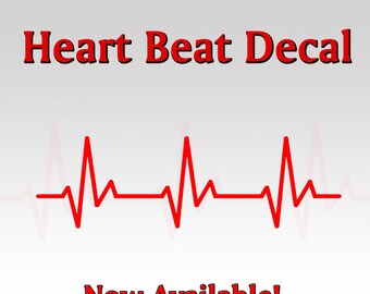Heart Beat Decal Sticker Pulse Life die-cut heartbeat no background
