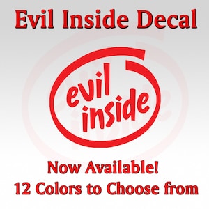 Evil Inside Decal Vinyl Funny Sticker JDM car window die-cut no background bumper sticker bad company devil gift