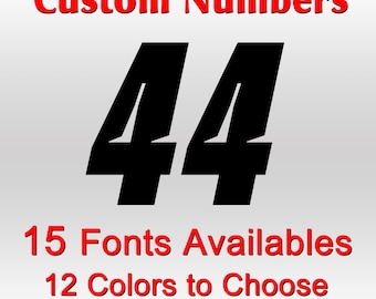 Racing Numbers 2 pack die-cut decal door custom number rally dirt bike or Car