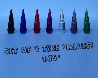 Spike Valve 4 pcs set Stem Bullet Caps 1.75" Screw-on Covers Tire Wheel Aluminum