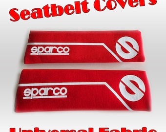 Seatbelt cover universal 2 pack (1 pair) soft cotton red and white Shoulder Pads seat belt