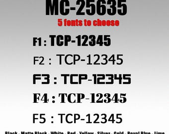 Custom MC Number Decal Set - Die-Cut Vinyl for Truck, Van (Set of 2)