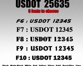 Set of 2 Custom USDOT Number Decals - Die-Cut Vinyl