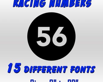 Set of 2 Racing Car Number Decal, Custom Vinyl Die-Cut, customizable