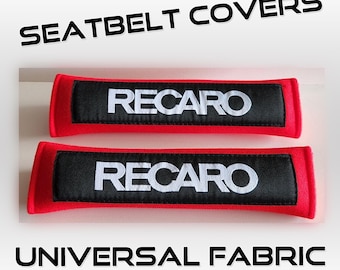 Red, Black and White Shoulder Pads Seatbelt cover universal 2 pack (1 pair) soft cotton