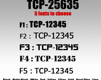 Custom TCP Number Decal (Set of 2)