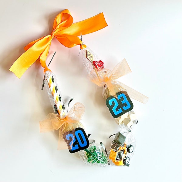 2024 Construction Sensory Kit Graduation Lei | Preschool, Kindergarten, Elementary Graduation Lei | Graduation Gift | Birthday Lei