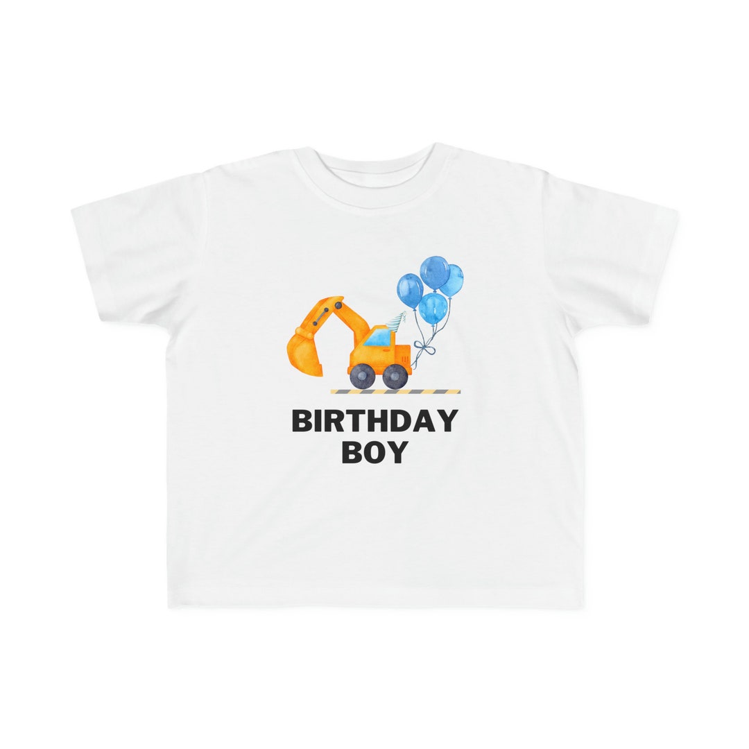 Construction Birthday Boy Tee Birthday Tees Toddler Etsy