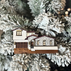 New home gift l custom house ornament l First Christmas in our new home l First home Christmas ornament l Realtor Closing gift l home memory