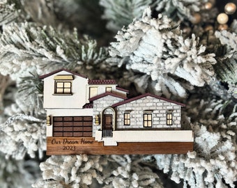 New home gift l custom house ornament l First Christmas in our new home l First home Christmas ornament l Realtor Closing gift l home memory