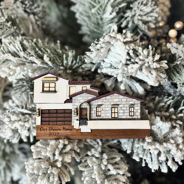 New home gift l custom house ornament l First Christmas in our new home l First home Christmas ornament l Realtor Closing gift l home memory