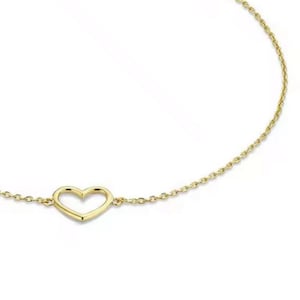 Gold Heart Chain Link  Bracelet, Heart Chain Bracelet, Gold Heart Chain Bracelet, , Gold Link Chain Bracelet, Dainty Gold Chain.