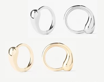 Liquid Teardrop Huggie Earrings: Gold or Rhodium Plated Over 925 Sterling Silver. #1132