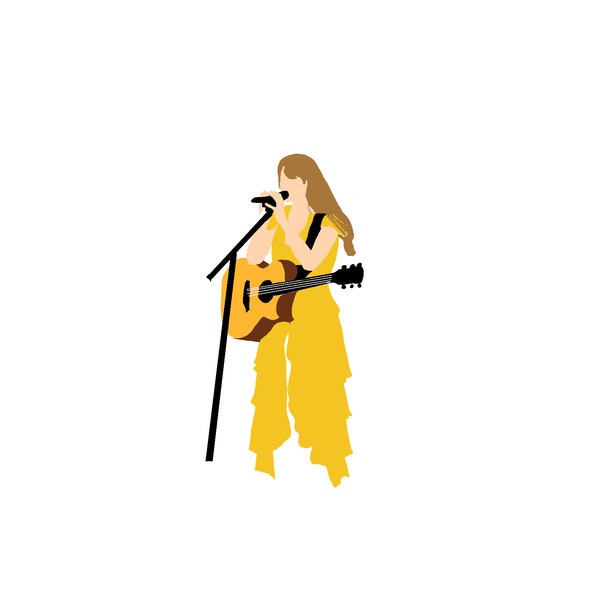 Taylor Swift Eras Tour Acoustic Yellow Dress Sticker