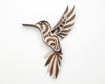 Kolibri , Multilayer 3D Wood Art Decor