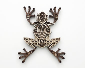 Leaping Frog Meerlaags 3D-houtkunstdecor