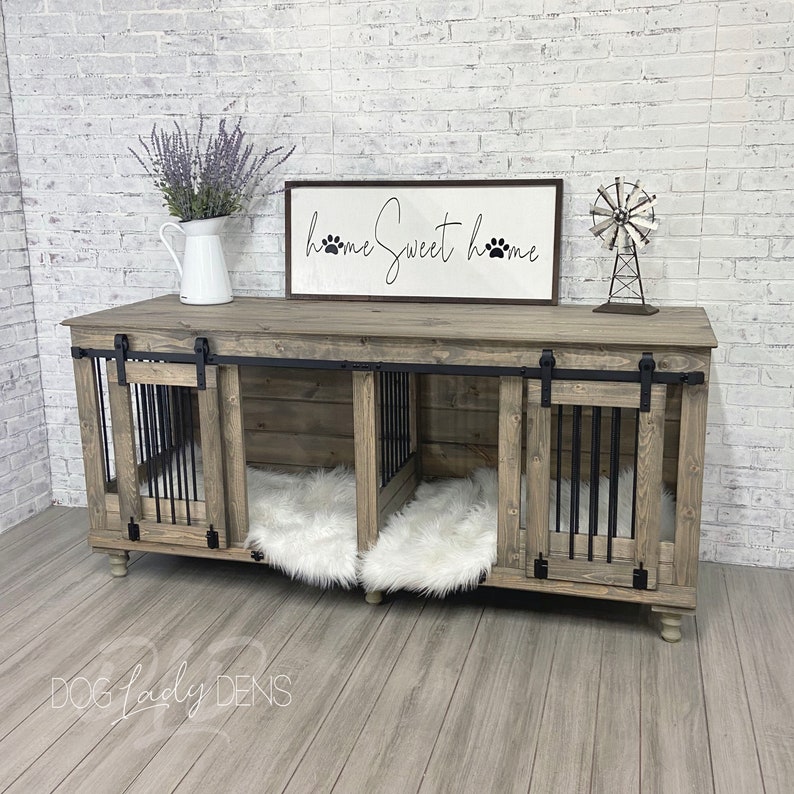 Luxury Dog Crate Furniture Double Dog Crate Furniture Etsy